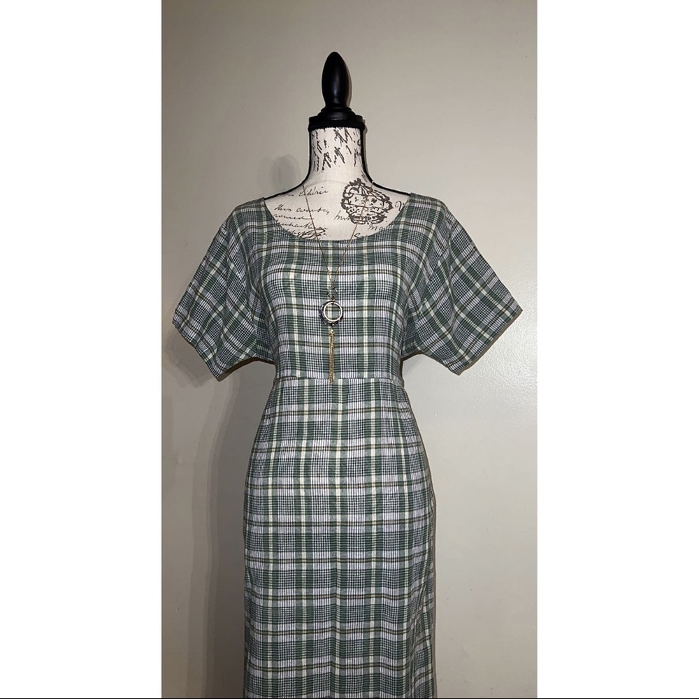 Vintage 90s Cotton Pleated Dress